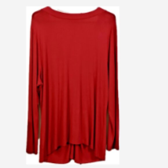 Lane Bryant Top Swing Blouse Women's Size 22-24 (3X) Cabernet Twist Front V-Neck - Picture 5 of 5